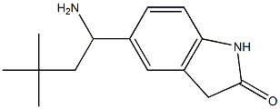 5-(1-amino-3,3-dimethylbutyl)-2,3-dihydro-1H-indol-2-one Struktur