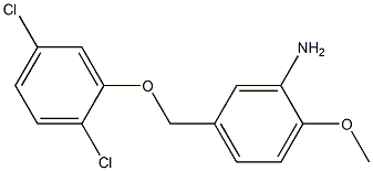 5-(2,5-dichlorophenoxymethyl)-2-methoxyaniline Struktur