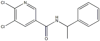 5,6-dichloro-N-(1-phenylethyl)pyridine-3-carboxamide Struktur