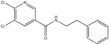 5,6-dichloro-N-(2-phenylethyl)pyridine-3-carboxamide Struktur