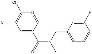 5,6-dichloro-N-[(3-fluorophenyl)methyl]-N-methylpyridine-3-carboxamide Struktur