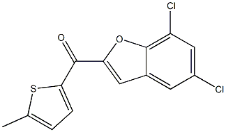 5,7-dichloro-2-[(5-methylthiophen-2-yl)carbonyl]-1-benzofuran Struktur