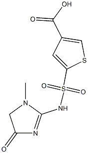 5-[(1-methyl-4-oxo-4,5-dihydro-1H-imidazol-2-yl)sulfamoyl]thiophene-3-carboxylic acid Struktur