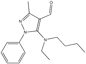 5-[butyl(ethyl)amino]-3-methyl-1-phenyl-1H-pyrazole-4-carbaldehyde Struktur