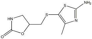 5-{[(2-amino-4-methyl-1,3-thiazol-5-yl)sulfanyl]methyl}-1,3-oxazolidin-2-one Struktur