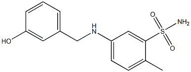 5-{[(3-hydroxyphenyl)methyl]amino}-2-methylbenzene-1-sulfonamide Struktur