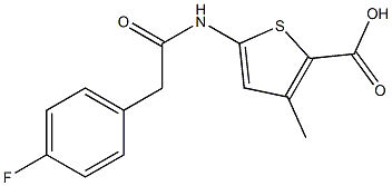 5-{[(4-fluorophenyl)acetyl]amino}-3-methylthiophene-2-carboxylic acid Struktur