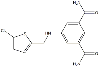 5-{[(5-chlorothiophen-2-yl)methyl]amino}benzene-1,3-dicarboxamide Struktur