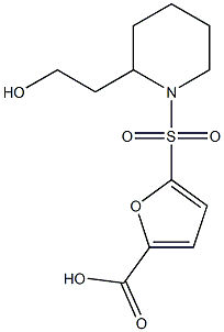 5-{[2-(2-hydroxyethyl)piperidine-1-]sulfonyl}furan-2-carboxylic acid Struktur