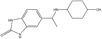 5-{1-[(4-hydroxycyclohexyl)amino]ethyl}-2,3-dihydro-1H-1,3-benzodiazol-2-one Struktur