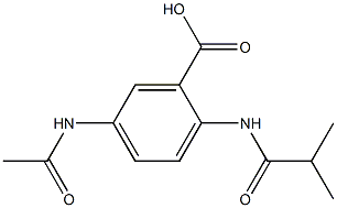 5-acetamido-2-(2-methylpropanamido)benzoic acid Struktur