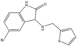 5-bromo-3-[(thiophen-2-ylmethyl)amino]-2,3-dihydro-1H-indol-2-one Struktur