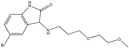 5-bromo-3-{[3-(2-methoxyethoxy)propyl]amino}-2,3-dihydro-1H-indol-2-one Struktur