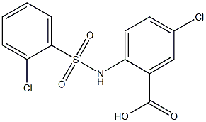 5-chloro-2-[(2-chlorobenzene)sulfonamido]benzoic acid Struktur