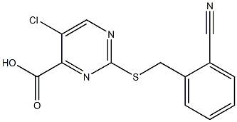 5-chloro-2-[(2-cyanobenzyl)thio]pyrimidine-4-carboxylic acid Struktur