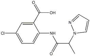 5-chloro-2-[2-(1H-pyrazol-1-yl)propanamido]benzoic acid Struktur