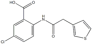 5-chloro-2-[2-(thiophen-3-yl)acetamido]benzoic acid Struktur