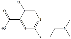 5-chloro-2-{[2-(dimethylamino)ethyl]thio}pyrimidine-4-carboxylic acid Struktur