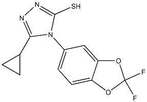 5-cyclopropyl-4-(2,2-difluoro-2H-1,3-benzodioxol-5-yl)-4H-1,2,4-triazole-3-thiol Struktur