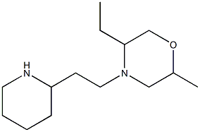 5-ethyl-2-methyl-4-[2-(piperidin-2-yl)ethyl]morpholine Struktur