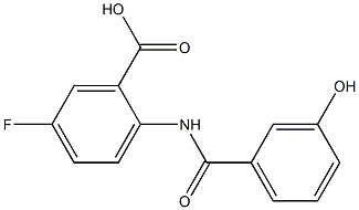 5-fluoro-2-[(3-hydroxybenzoyl)amino]benzoic acid Struktur