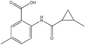 5-methyl-2-{[(2-methylcyclopropyl)carbonyl]amino}benzoic acid Struktur