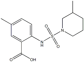 5-methyl-2-{[(3-methylpiperidine-1-)sulfonyl]amino}benzoic acid Struktur