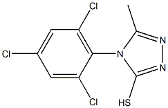 5-methyl-4-(2,4,6-trichlorophenyl)-4H-1,2,4-triazole-3-thiol Struktur