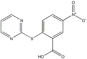 5-nitro-2-(pyrimidin-2-ylsulfanyl)benzoic acid Struktur