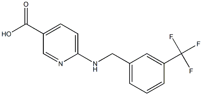 6-({[3-(trifluoromethyl)phenyl]methyl}amino)pyridine-3-carboxylic acid Struktur