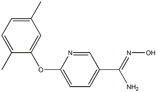 6-(2,5-dimethylphenoxy)-N'-hydroxypyridine-3-carboximidamide Struktur