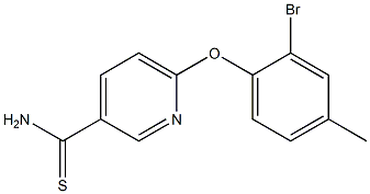 6-(2-bromo-4-methylphenoxy)pyridine-3-carbothioamide Struktur