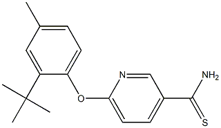 6-(2-tert-butyl-4-methylphenoxy)pyridine-3-carbothioamide Struktur