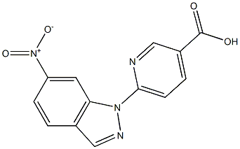 6-(6-nitro-1H-indazol-1-yl)pyridine-3-carboxylic acid Struktur