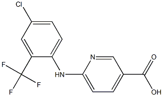 6-{[4-chloro-2-(trifluoromethyl)phenyl]amino}pyridine-3-carboxylic acid Struktur