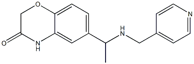 6-{1-[(pyridin-4-ylmethyl)amino]ethyl}-3,4-dihydro-2H-1,4-benzoxazin-3-one Struktur