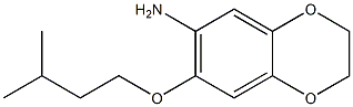 7-(3-methylbutoxy)-2,3-dihydro-1,4-benzodioxin-6-amine Struktur