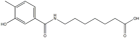 7-[(3-hydroxy-4-methylbenzoyl)amino]heptanoic acid Struktur