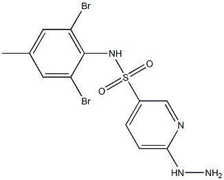 N-(2,6-dibromo-4-methylphenyl)-6-hydrazinylpyridine-3-sulfonamide Struktur