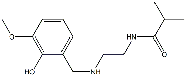 N-(2-{[(2-hydroxy-3-methoxyphenyl)methyl]amino}ethyl)-2-methylpropanamide Struktur