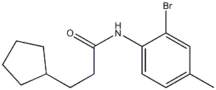 N-(2-bromo-4-methylphenyl)-3-cyclopentylpropanamide Struktur