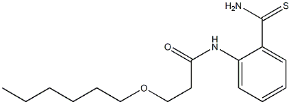 N-(2-carbamothioylphenyl)-3-(hexyloxy)propanamide Struktur