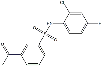 N-(2-chloro-4-fluorophenyl)-3-acetylbenzene-1-sulfonamide Struktur