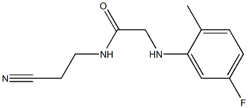 N-(2-cyanoethyl)-2-[(5-fluoro-2-methylphenyl)amino]acetamide Struktur