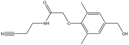 N-(2-cyanoethyl)-2-[4-(hydroxymethyl)-2,6-dimethylphenoxy]acetamide Struktur