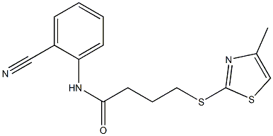 N-(2-cyanophenyl)-4-[(4-methyl-1,3-thiazol-2-yl)sulfanyl]butanamide Struktur