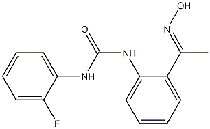 N-(2-fluorophenyl)-N'-{2-[(1E)-N-hydroxyethanimidoyl]phenyl}urea Struktur