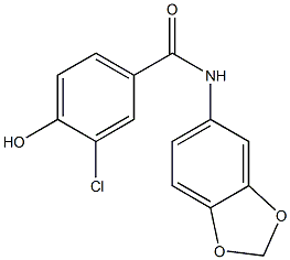 N-(2H-1,3-benzodioxol-5-yl)-3-chloro-4-hydroxybenzamide Struktur