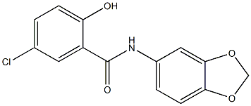 N-(2H-1,3-benzodioxol-5-yl)-5-chloro-2-hydroxybenzamide Struktur