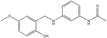 N-(3-{[(2-hydroxy-5-methoxyphenyl)methyl]amino}phenyl)acetamide Struktur